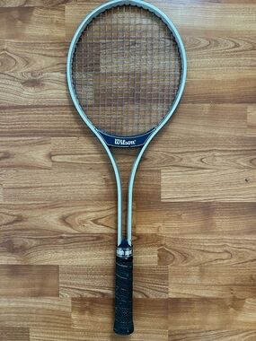 Vintage Wilson Tennis Racquet 4 3/8 Grip Mid Size Metal Frame Classic Retro